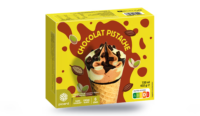 6 cônes chocolat-pistache