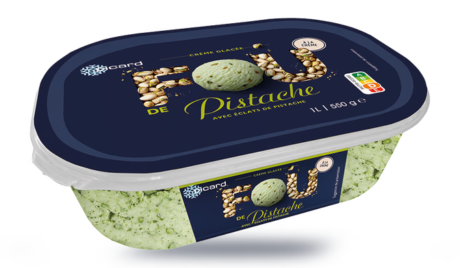 Crème glacée pistache avec éclats de pistache