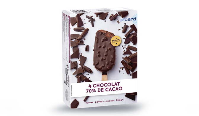 4 bâtonnets chocolat 70% de cacao-fèves de cacao