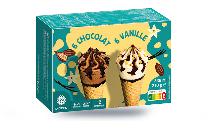 12 mini-cônes vanille-chocolat