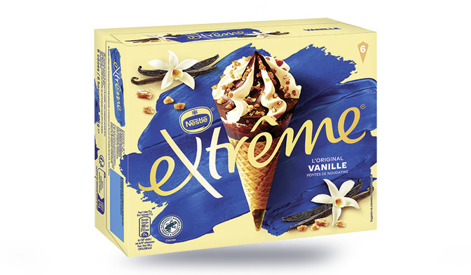 6 cônes extrême vanille