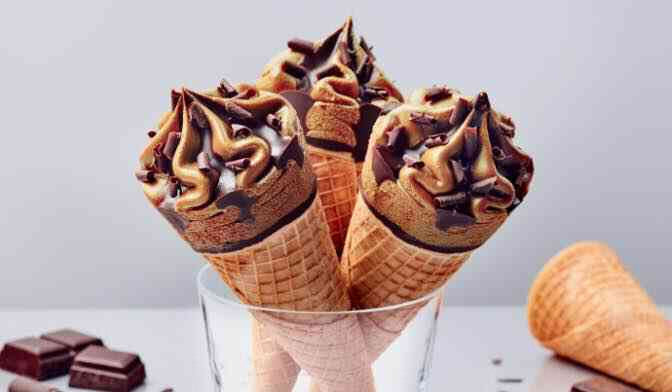 6 cônes chocolat
