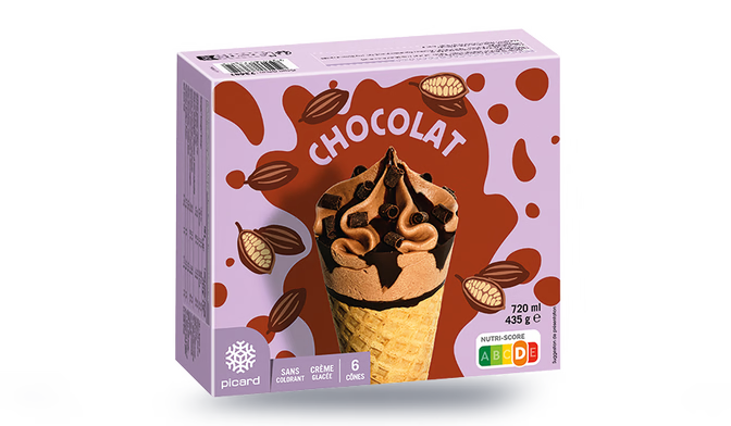 6 cônes chocolat
