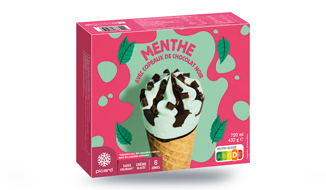 6 cônes menthe