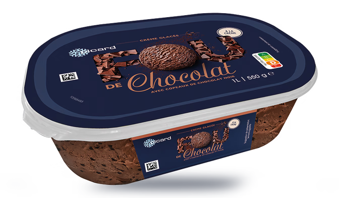 Crème glacée chocolat avec pépites de chocolat