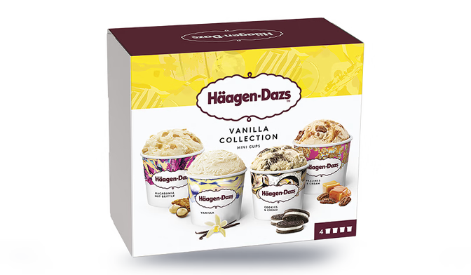 4 mini-pots Häagen Dazs Vanilla Collection