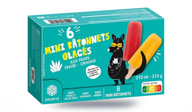 6 mini-bâtonnets fraise orange
