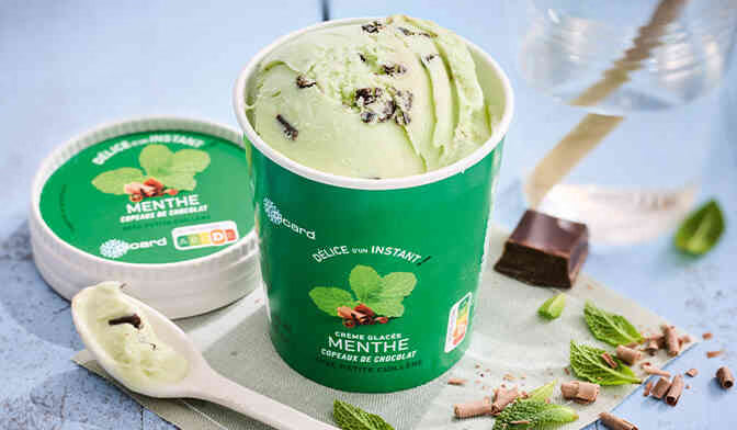 Crème glacée menthe copeaux de chocolat