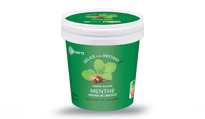 Crème glacée menthe copeaux de chocolat