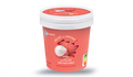 Sorbet litchi, sauce fruits rouges
