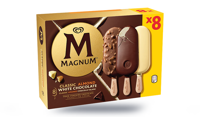 8 Magnum classic, amande et chocolat blanc