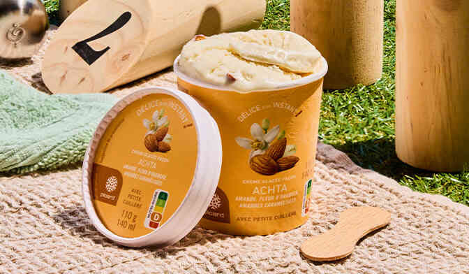 Crème glacée façon achta amande, fleur d'oranger