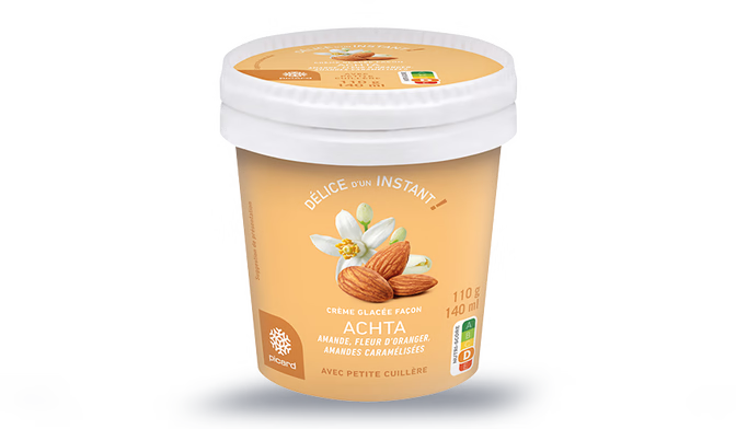 Crème glacée façon achta amande, fleur d'oranger