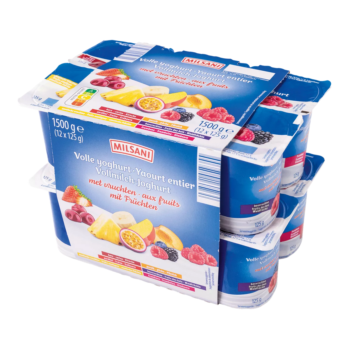 Yaourt entier aux fruits, 12 pcs