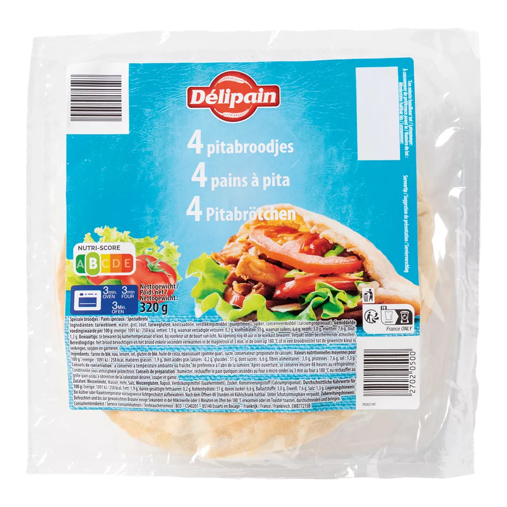 Pains à pita, 4 pcs