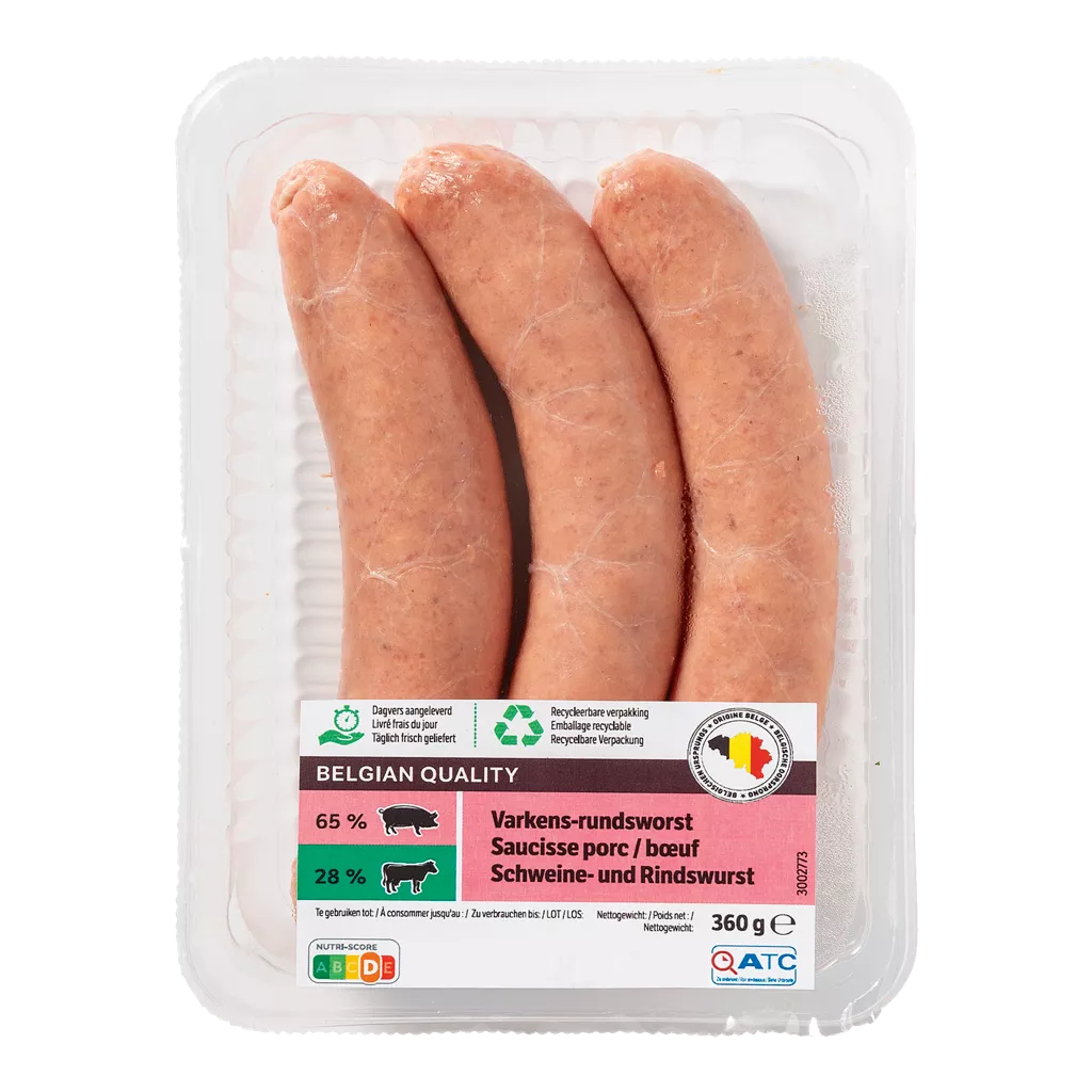 Saucisse porc/bœuf, 3 pcs