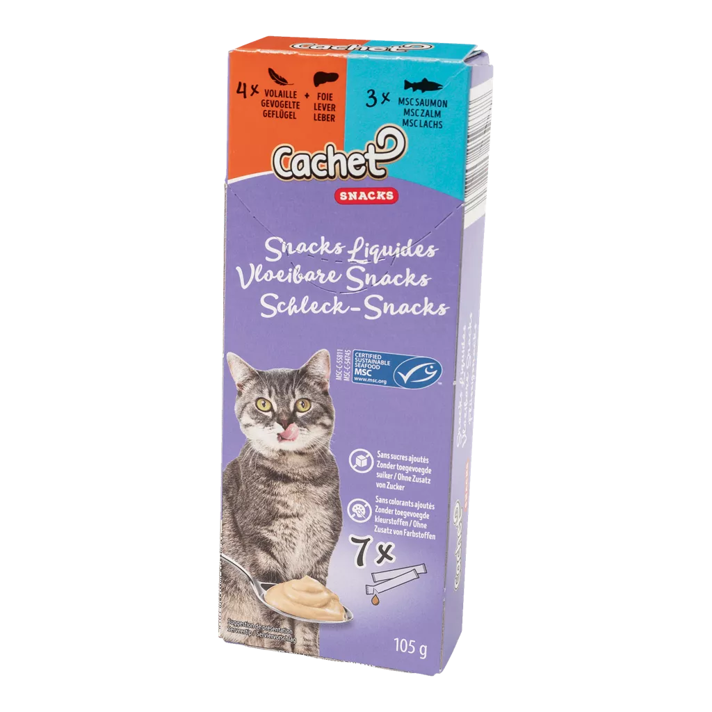 Snacks liquides pour chats, 7 pcs
