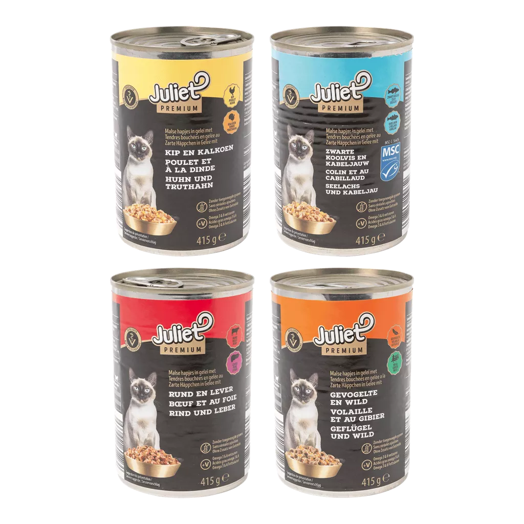 Émincés premium en gelée pour chats