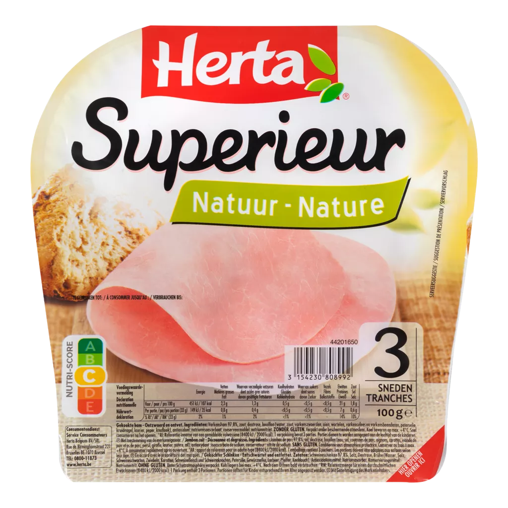 Jambon, 3 tranches