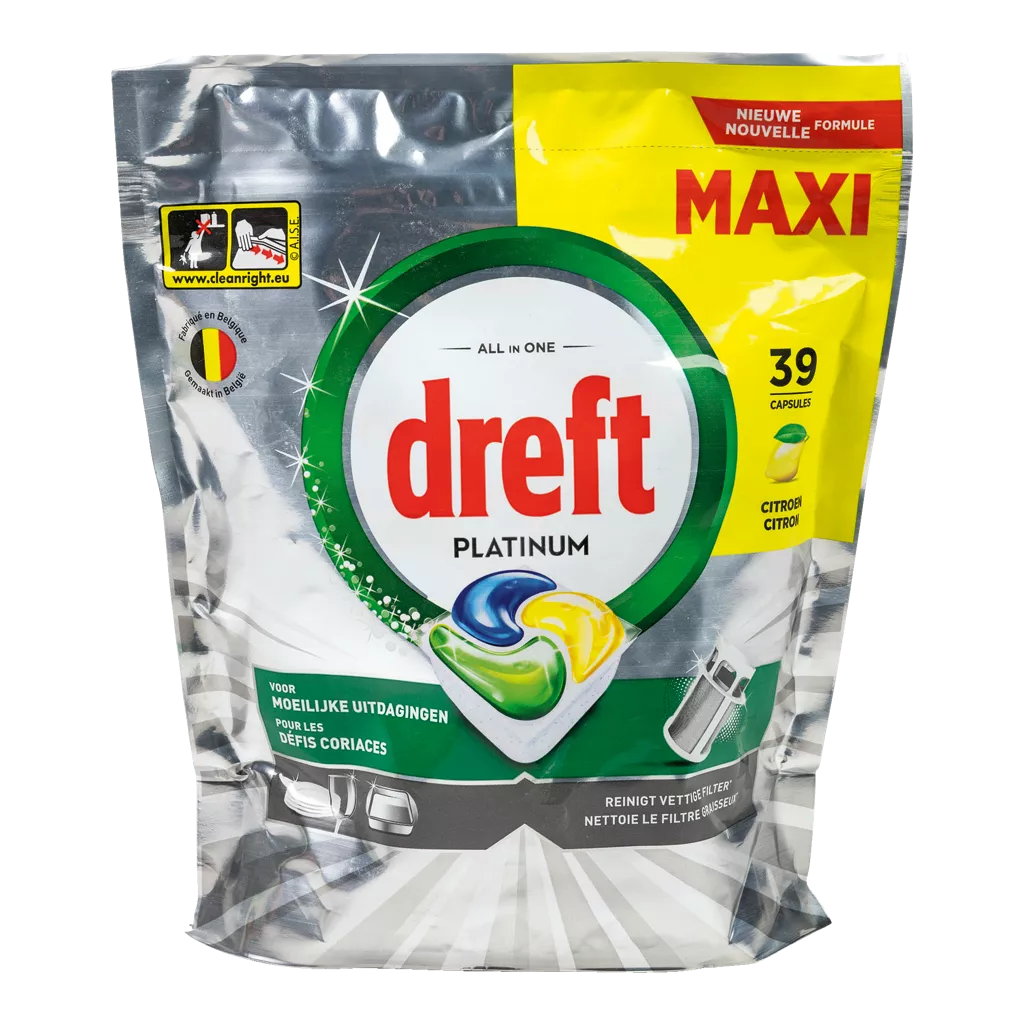 Tablettes platinum pour lave-vaisselle, 39 pcs Dreft