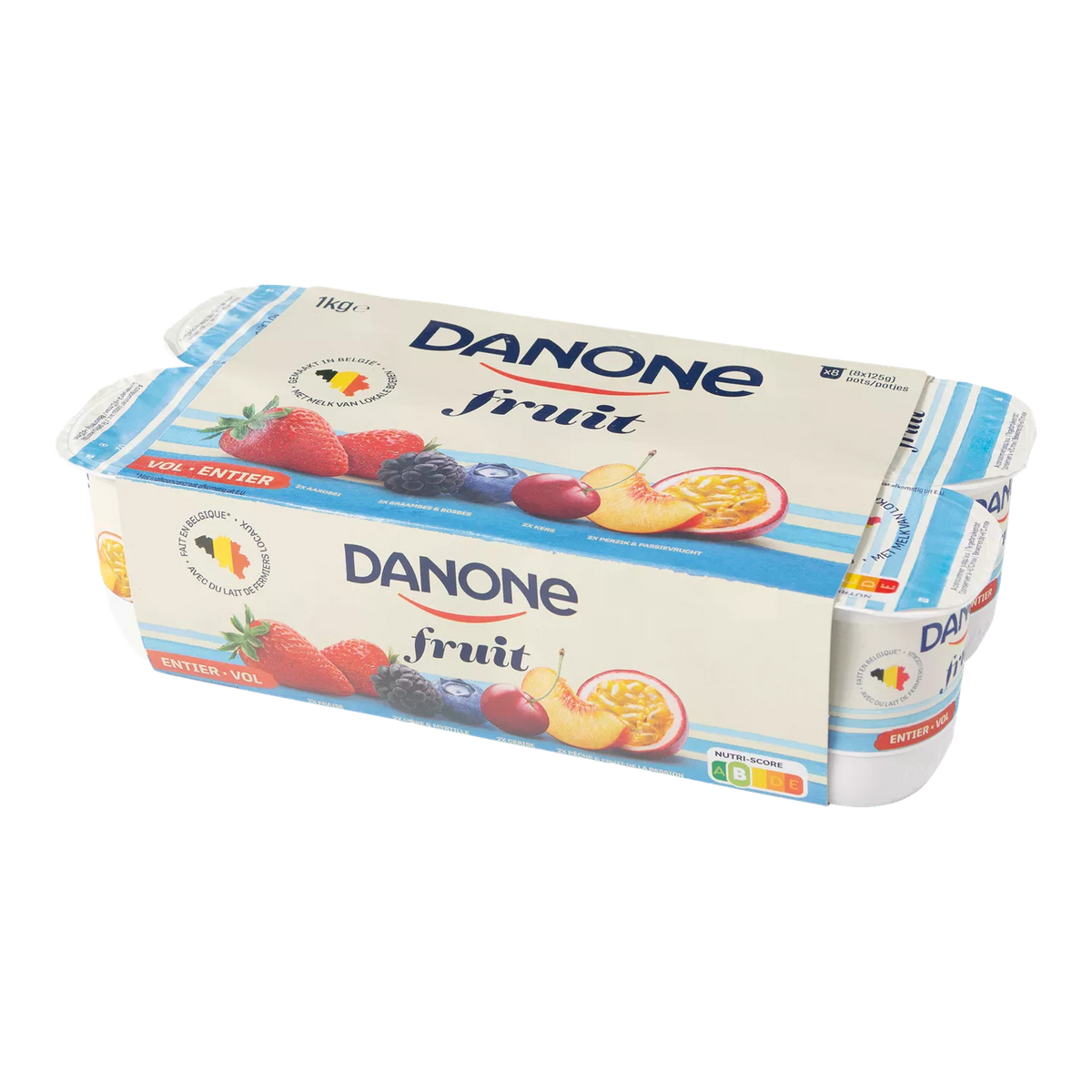Yaourt entier aux fruits, 8 x 125 g