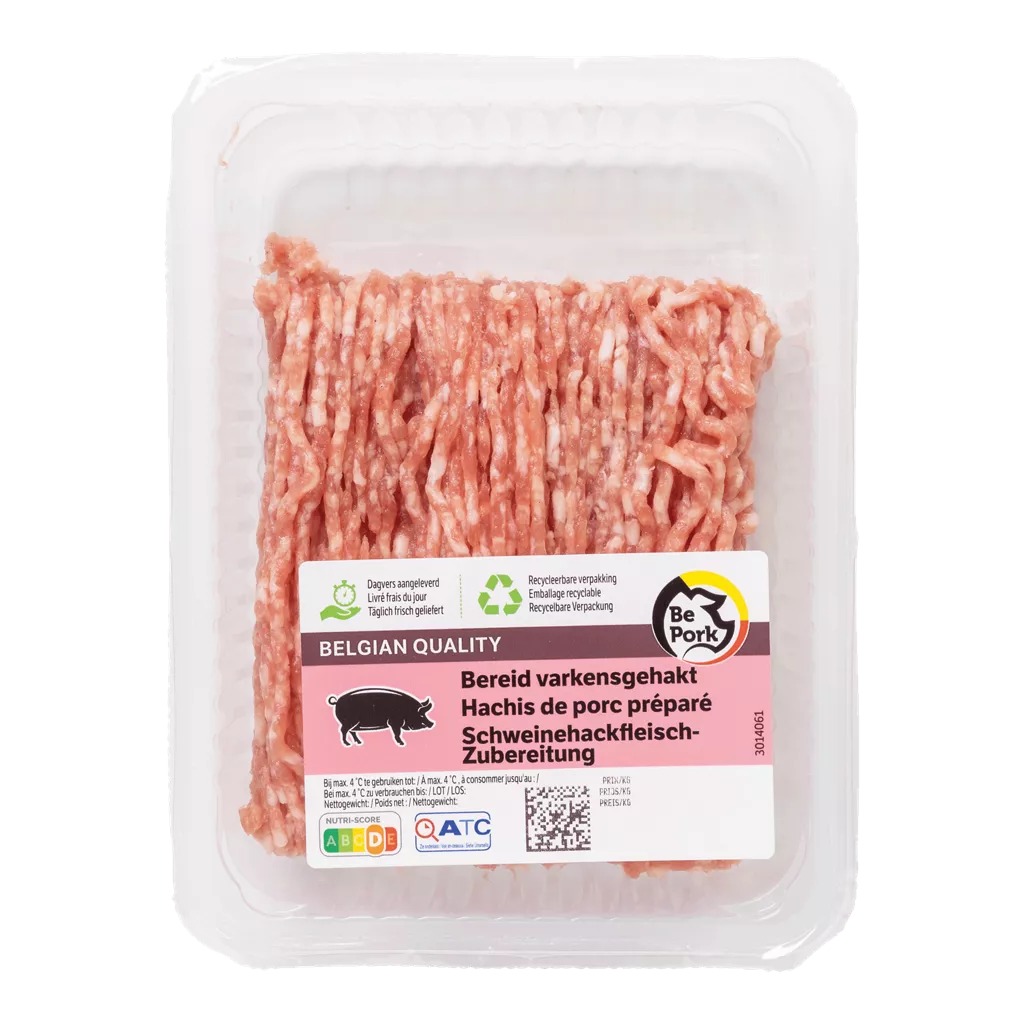 Hachis de porc préparé +-300gr