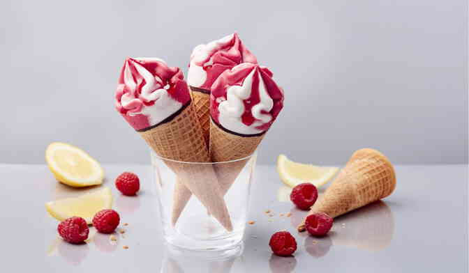 6 cônes citron-framboise