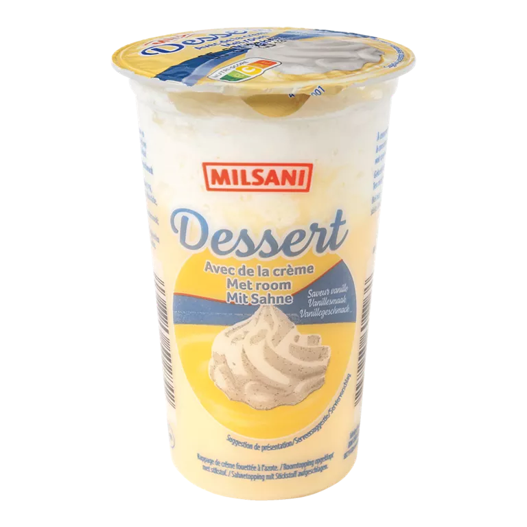 Dessert avec crême fraîche