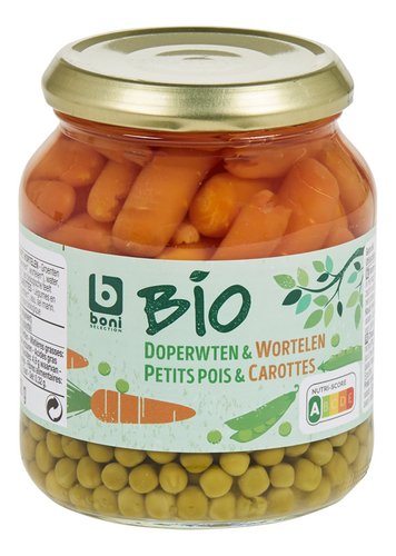BONI BIO petits pois et carottes 340g