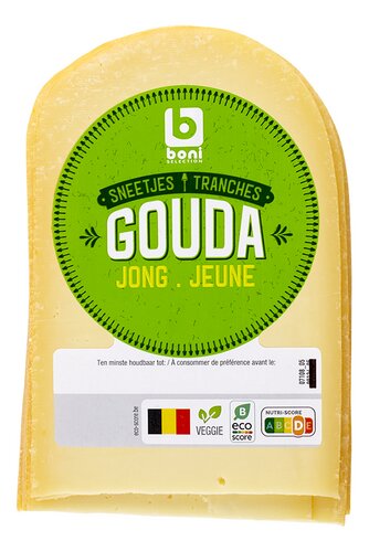BONI Belg. gouda jeune 5 tranches 250g