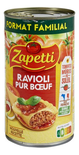 ZAPETTI ravioli pur boeuf conserve 1,2kg